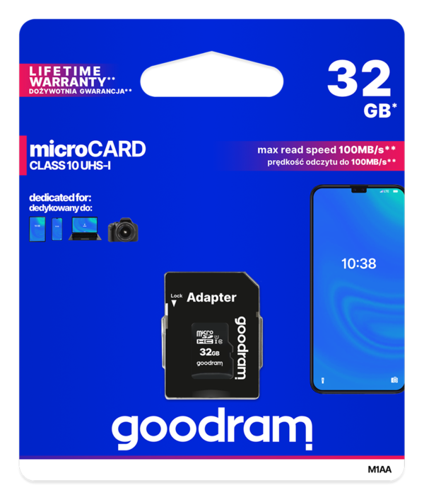 GOODRAM MicroSD+Ad 32GB Class10 UHS1