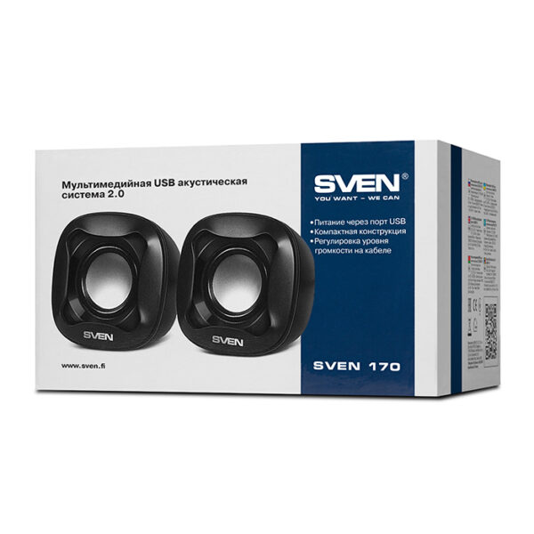 SVEN 170 ΗΧΕΙΑ 2.0 ΜΑΥΡΟ 5W - Image 3