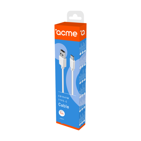 ACME CB1041W ΤΥΡΕ-C USB CABLE 1m WHITE - Image 4