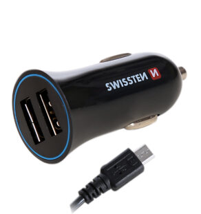 SWISSTEN ΦΟΡΤ.ΑΥΤ/ΟΥ 2,4Α 2xUSB+MicroUS