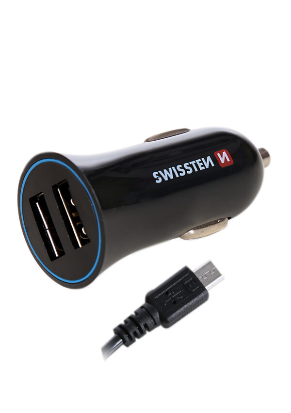SWISSTEN ΦΟΡΤ.ΑΥΤ/ΟΥ 2,4Α 2xUSB+MicroUS