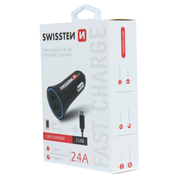 SWISSTEN ΦΟΡΤ.ΑΥΤ/ΟΥ 2,4Α 2xUSB+MicroUS - Image 5