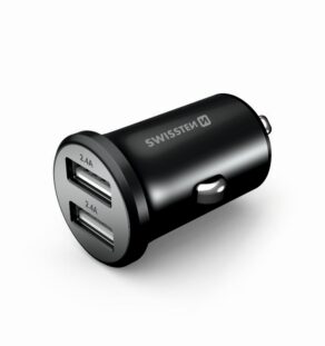 SWISSTEN ΦΟΡ.ΑΥΤ 2xUSB 4,8Α METAL BLACK