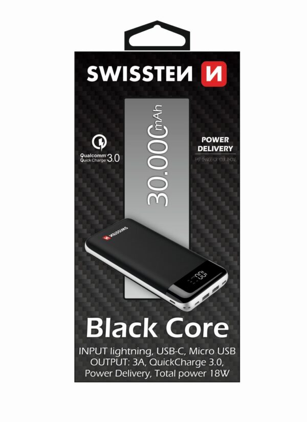 SWISSTEN POWER ΒΑΝΚ 30000mAh ΜΑΥΡΟ - Image 2