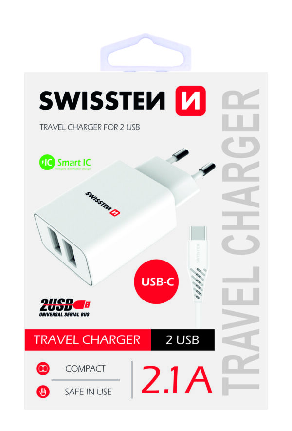 SWISSTEN ΦΟΡ ΤΑΞ/ΟΥ 2xUSB 2,1Α +ΤΥΡΕ-C