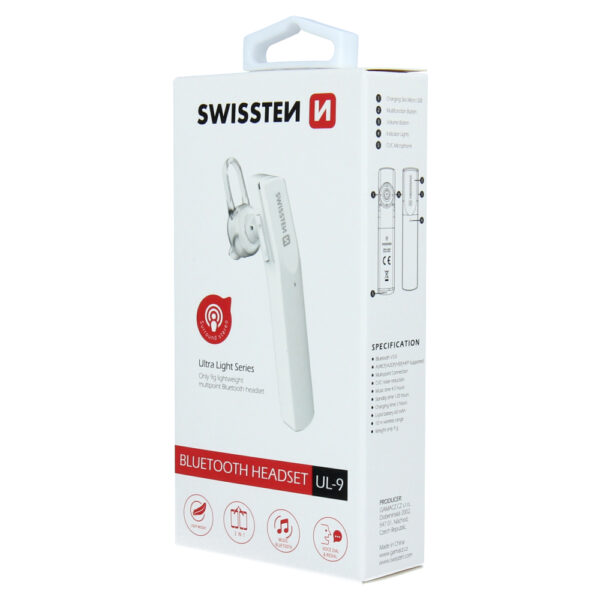 SWISSTEN BLUETOOTH HEADSET UL-9 WHITE - Image 3