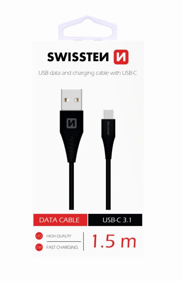 SWISSTEN ΤΥΡΕ-C 1,5m Μαυρο (6,5mm) - Image 2