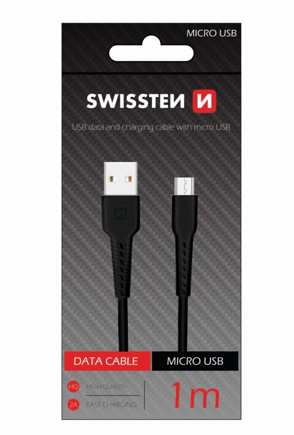 SWISSTEN MICRO USB CABLE 1 Μ BLACK - Image 2