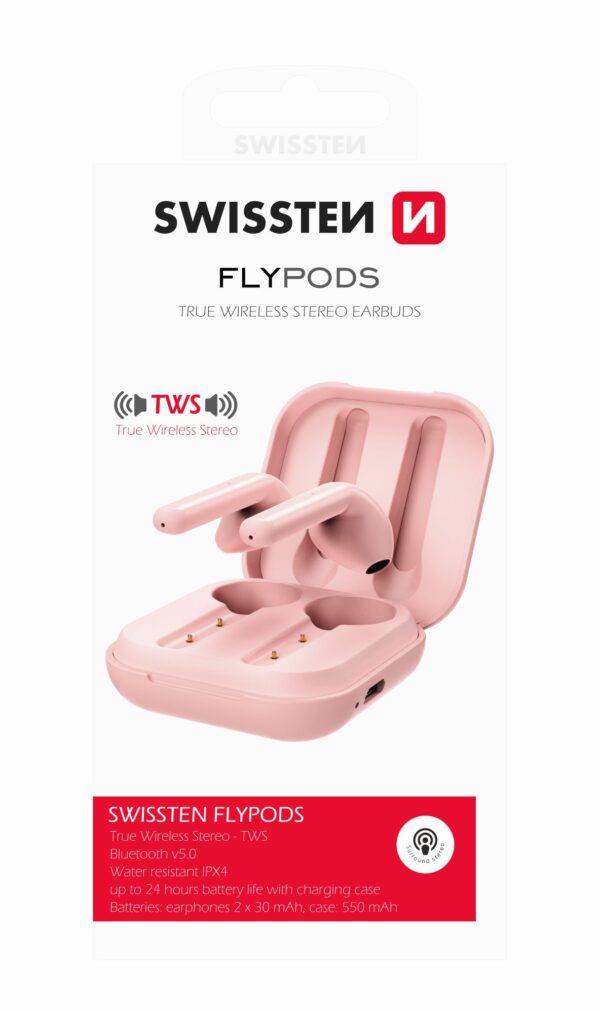 SWISSTEN TWS FLYPODS ΡΙΝΚ BLUETOOTH EAR - Image 3
