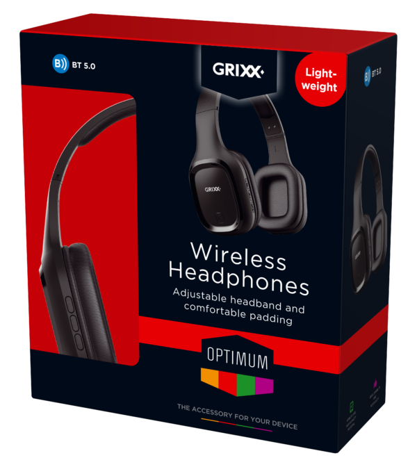 Grixx Headphones Overband Bluetooth Mαύρο - Image 9