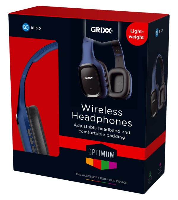 Grixx ΑΚΟΥΣΤΙΚΑ ΚΕΦΑΛΗΣ BLUETOOTH ΜΠΛΕ - Image 2