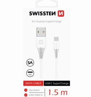 Swissten ΚΑΛΩΔΙΟ ΤΥΡΕ-C 1.5Μ WHITE(7mm)