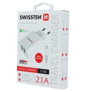 SWISSTEN ΦΟΡ ΤΑΞ/ΟΥ 2xUSB 2,1Α +LIGHTNI