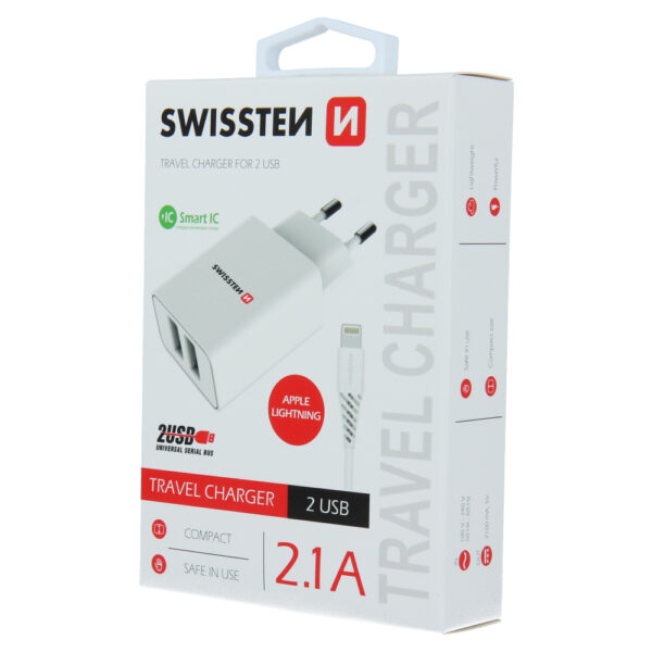 SWISSTEN ΦΟΡ ΤΑΞ/ΟΥ 2xUSB 2,1Α +LIGHTNI