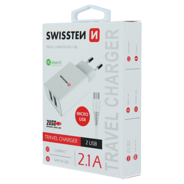 SWISSTEN ΦΟΡ ΤΑΞ/ΟΥ 2xUSB 2,1A+MICROUSB