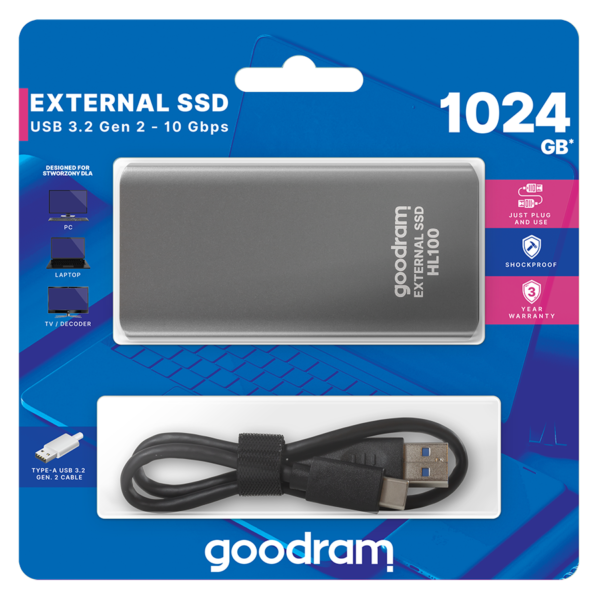 GOODRAM SSD HL-100 1ΤΒ+ΚΑΛΩΔΙΟ ΤΥΡΕ-C