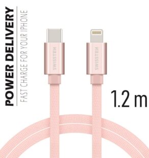 SWISSTEN Type-C/Lightning Rose/Gold1,2m