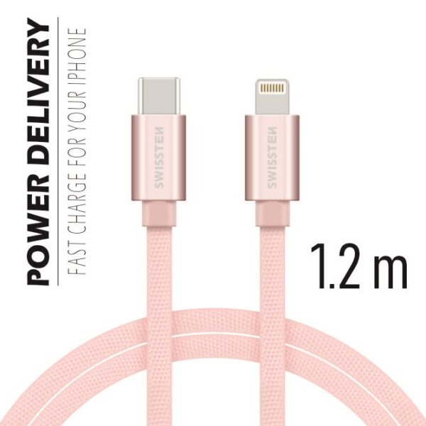 SWISSTEN Type-C/Lightning Rose/Gold1,2m