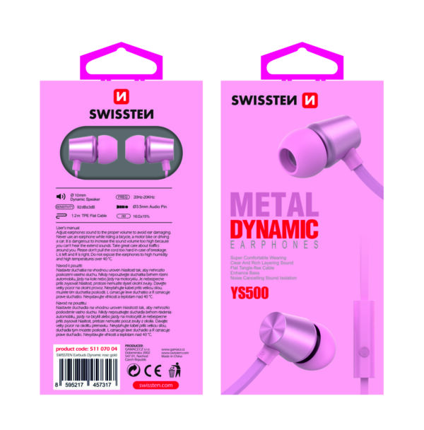 SWISSTEN YS500 ΑΚΟΥΣΤΙΚΑ ΜΕ ΜΙΚ ΡΟΖ - Image 4