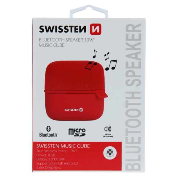SWISSTEN Bluetooth Ηχείο Cube Κόκκινο - Image 4