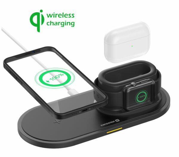 SWISSTEN WIRELESS CHARGER 3 in 1 BLACK - Image 4