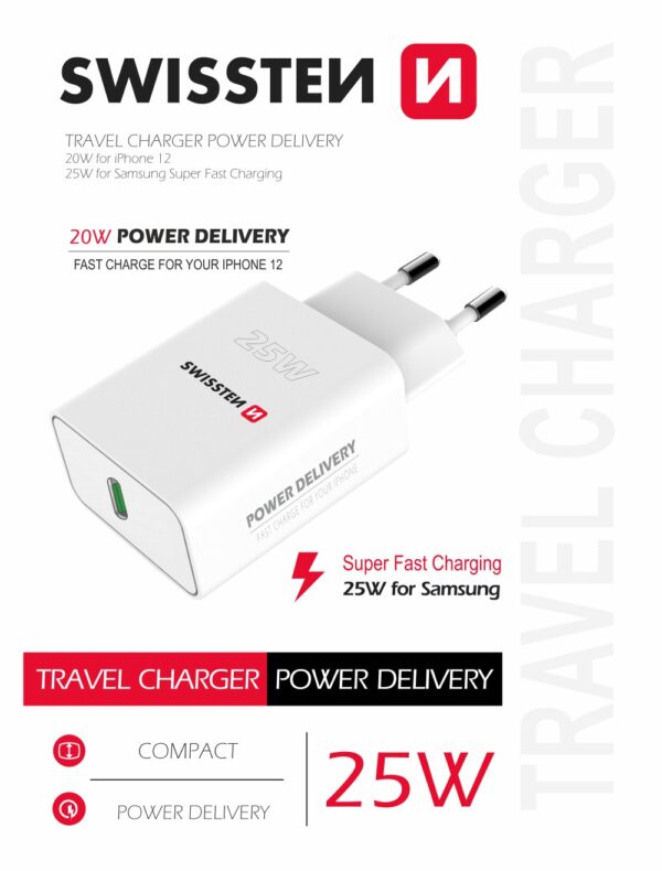 SWISSTEN ΦΟΡ/ΤΟΙΧ ΤΥΡΕ-C 25W PD 1ΘΥΡΑ