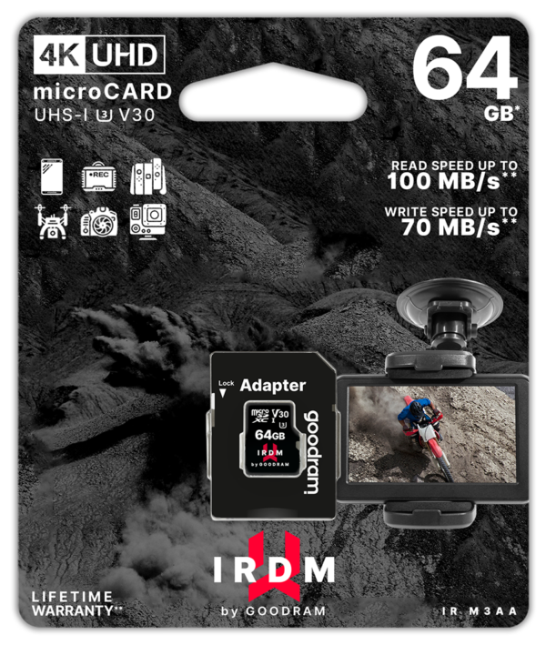 GOODRAM MicroSD+AD Class10 U3 64GB