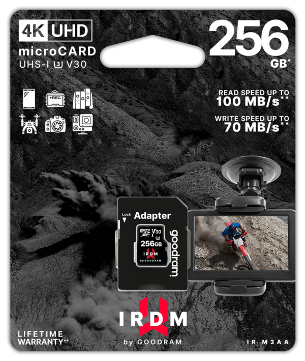 GOODRAM MicroSD+AD Class10 U3 256GB