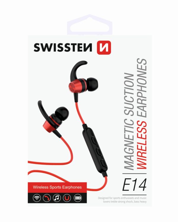 SWISSTEN BLUETOOTH EARPHONES ACTIVE RED - Image 2