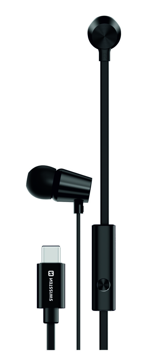 SWISSTEN EARBUDS  USB-C YS500 ΜΑΥΡΟ - Image 3