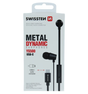 SWISSTEN EARBUDS  USB-C YS500 ΜΑΥΡΟ