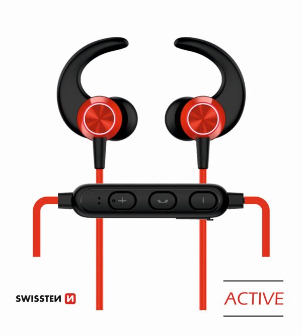 SWISSTEN BLUETOOTH EARPHONES ACTIVE RED