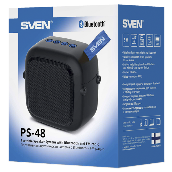 SVEN PS-48 ΗΧΕΙΟ ΜΑΥΡΟ 5W Bluetooth - Image 3