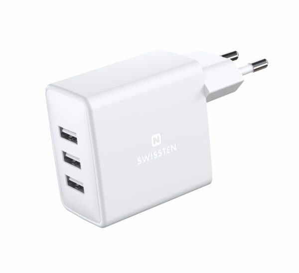 SWISSTEN ΦΟΡΤΙΣΤΗΣ 3xUSB 15W 3Α ΛΕΥΚΟ