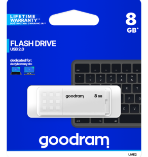 GOODRAM UME2 8GB USB 2.0 ΛΕΥΚΟ