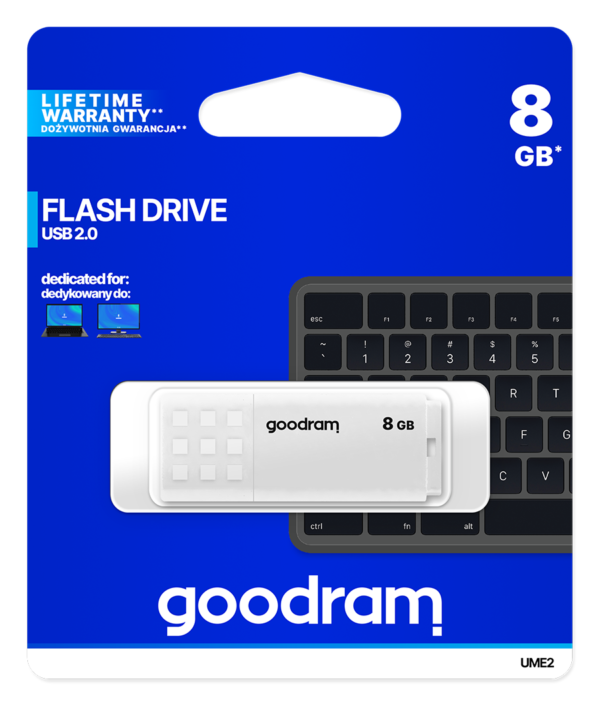 GOODRAM UME2 8GB USB 2.0 ΛΕΥΚΟ