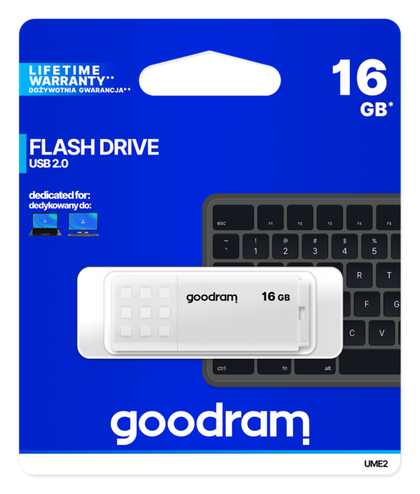 GOODRAM UME2 16GB USB 2.0 ΛΕΥΚΟ