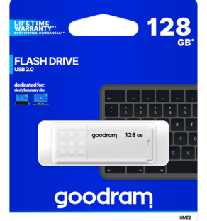 GOODRAM UME2 128GB USB 2.0 ΛΕΥΚΟ