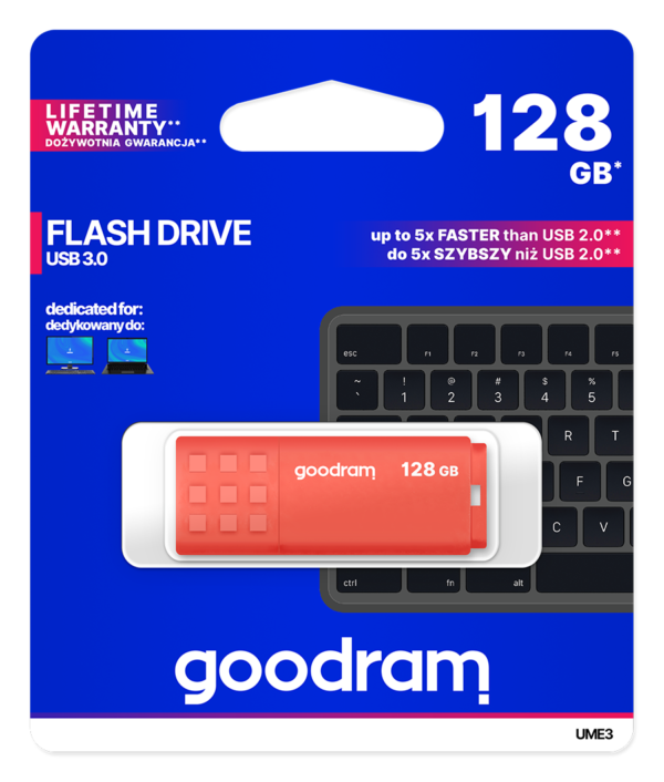 GOODRAM UME3 128GB USB 3.0 ΠΟΡΤΟΚΑΛΙ