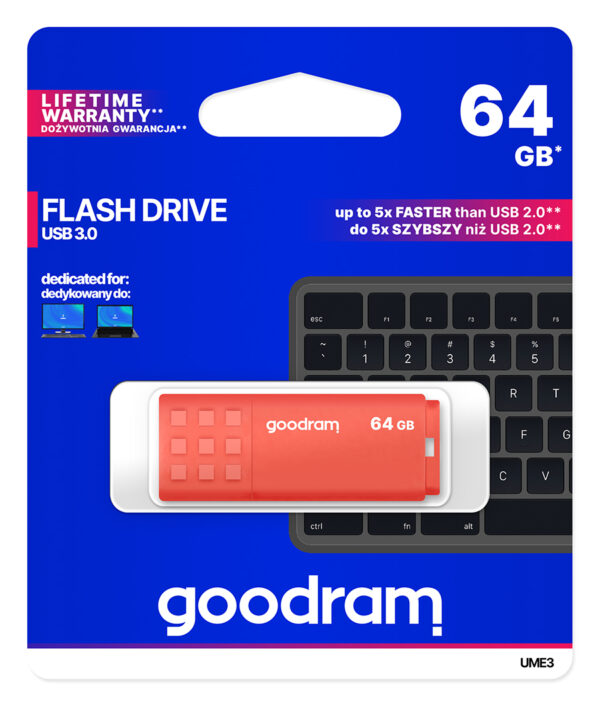 GOODRAM UME3 64GB USB 3.0 ΠΟΡΤΟΚΑΛΙ - Image 6