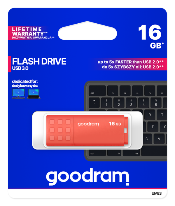GOODRAM UME3 16GB USB 3.0 ΠΟΡΤΟΚΑΛΙ