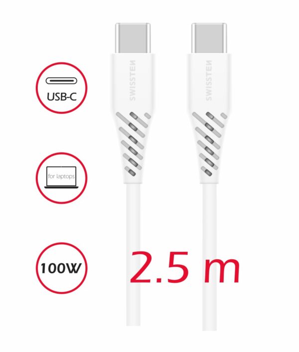 SWISSTEN ΤΥΡΕ-C/TYPE-C 5Α 100W 2,5 WHIT - Image 4