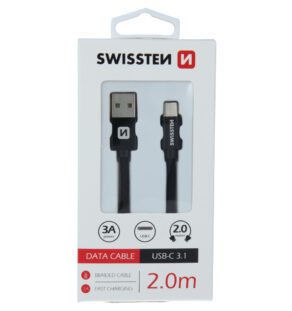 SWISSTEN ΚΑΛΩΔΙΟ USB/TYPE-C 2.0Μ ΜΑΥΡΟ