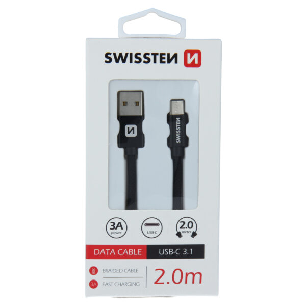 SWISSTEN ΚΑΛΩΔΙΟ USB/TYPE-C 2.0Μ ΜΑΥΡΟ