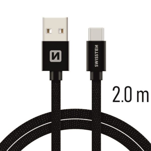 SWISSTEN ΚΑΛΩΔΙΟ USB/TYPE-C 2.0Μ ΜΑΥΡΟ - Image 2
