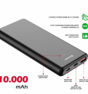 SWISSTEN POWER ΒΑΝΚ 10000mAh 20W ΓΚΡΙ