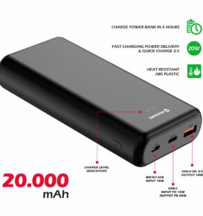 SWISSTEN POWER ΒΑΝΚ 20000mAh 20W ΓΚΡΙ