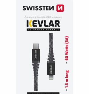 SWISSTEN KEVLAR USB C-Lightning 1,5 60W