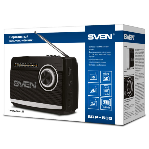 SVEN SRP 535 BLACK 3W,FM,ΑΜ,SW,USB,MICR - Image 4