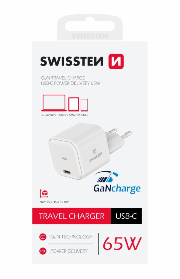 SWISSTEN ΦΟΡΤΙΣΤΗΣ GAN 1x USB-C 65wΛEYK